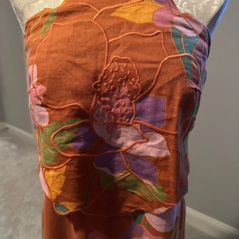 Floral Orange Maxi Dress - Picture 8 of 9
